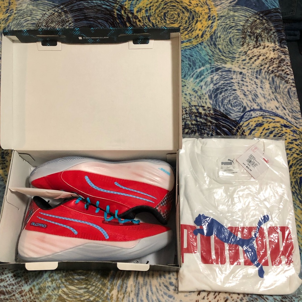PUMA SCOOT HENDERSON ALL PRO NITRO BASKETBALL SHOES, PUMA COTTON T SHIRT